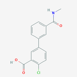 molecular formula C15H12ClNO3 B6404883 2-Chloro-5-[3-(N-methylaminocarbonyl)phenyl]benzoic acid, 95% CAS No. 1262009-40-4