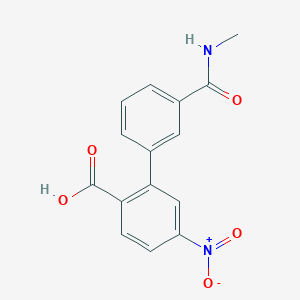 molecular formula C15H12N2O5 B6404914 2-[3-(N-Methylaminocarbonyl)phenyl]-4-nitrobenzoic acid, 95% CAS No. 1261894-84-1