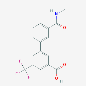 molecular formula C16H12F3NO3 B6404925 3-[3-(N-Methylaminocarbonyl)phenyl]-5-trifluoromethylbenzoic acid, 95% CAS No. 1261963-10-3