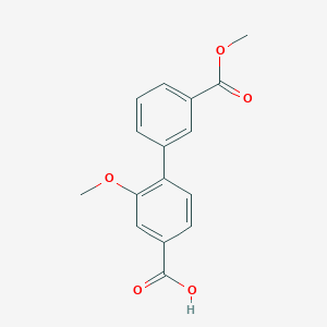 molecular formula C16H14O5 B6404983 4-(3-Methoxycarbonylphenyl)-3-methoxybenzoic acid, 95% CAS No. 1262009-58-4