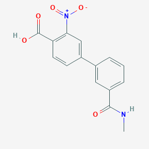 molecular formula C15H12N2O5 B6404985 4-[3-(N-Methylaminocarbonyl)phenyl]-2-nitrobenzoic acid, 95% CAS No. 1261912-49-5