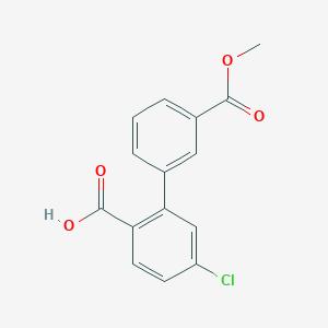 molecular formula C15H11ClO4 B6405010 4-Chloro-2-(3-methoxycarbonylphenyl)benzoic acid, 95% CAS No. 1261990-76-4