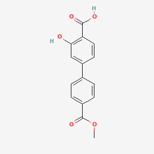 molecular formula C15H12O5 B6405036 2-Hydroxy-4-(4-methoxycarbonylphenyl)benzoic acid, 95% CAS No. 1261905-41-2