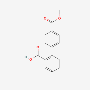 molecular formula C16H14O4 B6405044 2-(4-Methoxycarbonylphenyl)-5-methylbenzoic acid, 95% CAS No. 1261947-69-6