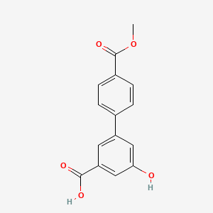 molecular formula C15H12O5 B6405067 5-Hydroxy-3-(4-methoxycarbonylphenyl)benzoic acid, 95% CAS No. 1258611-76-5