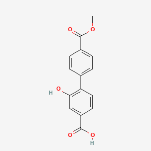 molecular formula C15H12O5 B6405075 3-Hydroxy-4-(4-methoxycarbonylphenyl)benzoic acid, 95% CAS No. 1261969-67-8