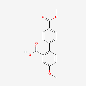 molecular formula C16H14O5 B6405102 2-(4-Methoxycarbonylphenyl)-5-methoxybenzoic acid, 95% CAS No. 1261903-22-3