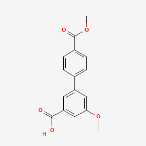 molecular formula C16H14O5 B6405108 3-(4-Methoxycarbonylphenyl)-5-methoxybenzoic acid, 95% CAS No. 1261969-71-4