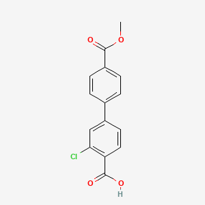 molecular formula C15H11ClO4 B6405113 2-Chloro-4-(4-methoxycarbonylphenyl)benzoic acid, 95% CAS No. 1261991-17-6