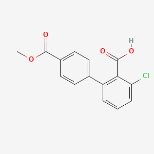 molecular formula C15H11ClO4 B6405127 6-Chloro-2-(4-methoxycarbonylphenyl)benzoic acid, 95% CAS No. 1261991-22-3