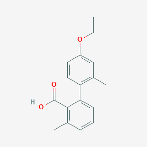 molecular formula C17H18O3 B6405152 2-(4-Ethoxy-2-methylphenyl)-6-methylbenzoic acid, 95% CAS No. 1261912-65-5