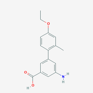 molecular formula C16H17NO3 B6405158 3-Amino-5-(4-ethoxy-2-methylphenyl)benzoic acid, 95% CAS No. 1261924-66-6