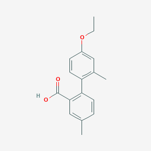 molecular formula C17H18O3 B6405171 2-(4-Ethoxy-2-methylphenyl)-5-methylbenzoic acid, 95% CAS No. 1261928-81-7