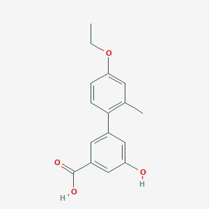 molecular formula C16H16O4 B6405214 3-(4-Ethoxy-2-methylphenyl)-5-hydroxybenzoic acid, 95% CAS No. 1261924-76-8