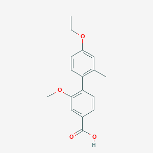 molecular formula C17H18O4 B6405253 4-(4-Ethoxy-2-methylphenyl)-3-methoxybenzoic acid, 95% CAS No. 1261895-12-8