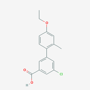 molecular formula C16H15ClO3 B6405271 5-Chloro-3-(4-ethoxy-2-methylphenyl)benzoic acid, 95% CAS No. 1261905-56-9