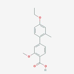 molecular formula C17H18O4 B6405278 4-(4-Ethoxy-2-methylphenyl)-2-methoxybenzoic acid, 95% CAS No. 1261905-52-5