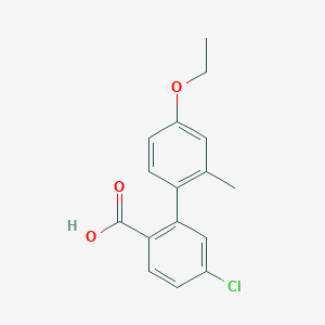 molecular formula C16H15ClO3 B6405289 4-Chloro-2-(4-ethoxy-2-methylphenyl)benzoic acid, 95% CAS No. 1261924-93-9