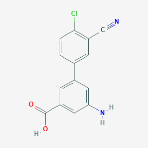 molecular formula C14H9ClN2O2 B6405359 3-Amino-5-(4-chloro-3-cyanophenyl)benzoic acid, 95% CAS No. 1261948-13-3