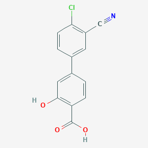 4-(4-Chloro-3-cyanophenyl)-2-hydroxybenzoic acid, 95%