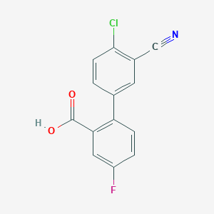 2-(4-Chloro-3-cyanophenyl)-5-fluorobenzoic acid, 95%