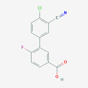 3-(4-Chloro-3-cyanophenyl)-4-fluorobenzoic acid, 95%