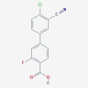 4-(4-Chloro-3-cyanophenyl)-2-fluorobenzoic acid, 95%