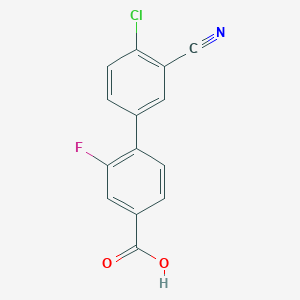 4-(4-Chloro-3-cyanophenyl)-3-fluorobenzoic acid, 95%