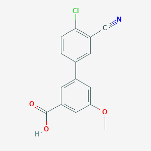 molecular formula C15H10ClNO3 B6405405 3-(4-Chloro-3-cyanophenyl)-5-methoxybenzoic acid, 95% CAS No. 1261991-52-9