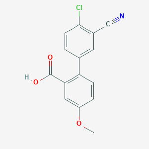 molecular formula C15H10ClNO3 B6405430 2-(4-Chloro-3-cyanophenyl)-5-methoxybenzoic acid, 95% CAS No. 1261912-77-9