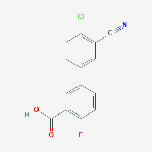 5-(4-Chloro-3-cyanophenyl)-2-fluorobenzoic acid, 95%