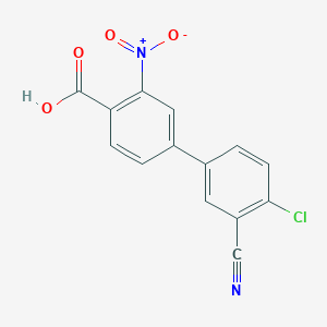 molecular formula C14H7ClN2O4 B6405439 4-(4-Chloro-3-cyanophenyl)-2-nitrobenzoic acid CAS No. 1261948-33-7