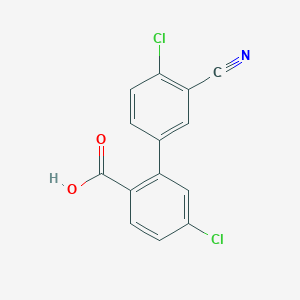 4-Chloro-2-(4-chloro-3-cyanophenyl)benzoic acid, 95%