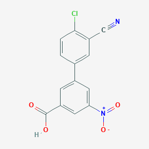 molecular formula C14H7ClN2O4 B6405470 3-(4-Chloro-3-cyanophenyl)-5-nitrobenzoic acid, 95% CAS No. 1261925-35-2