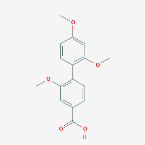 molecular formula C16H16O5 B6405484 4-(2,4-Dimethoxyphenyl)-3-methoxybenzoic acid, 95% CAS No. 167627-16-9