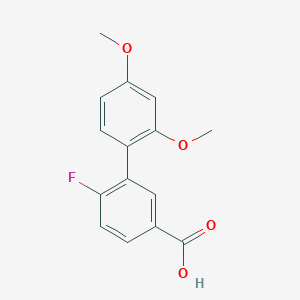 molecular formula C15H13FO4 B6405495 3-(2,4-Dimethoxyphenyl)-4-fluorobenzoic acid, 95% CAS No. 1261928-87-3