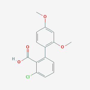 molecular formula C15H13ClO4 B6405534 6-Chloro-2-(2,4-dimethoxyphenyl)benzoic acid, 95% CAS No. 1261980-40-8