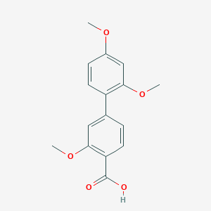 molecular formula C16H16O5 B6405538 4-(2,4-Dimethoxyphenyl)-2-methoxybenzoic acid, 95% CAS No. 1261955-36-5