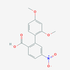 molecular formula C15H13NO6 B6405547 2-(2,4-Dimethoxyphenyl)-4-nitrobenzoic acid, 95% CAS No. 1261980-51-1