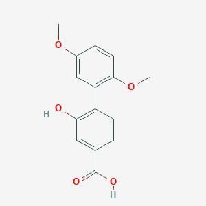 molecular formula C15H14O5 B6405549 4-(2,5-Dimethoxyphenyl)-3-hydroxybenzoic acid, 95% CAS No. 1261925-53-4