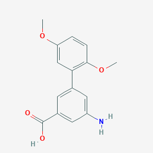 molecular formula C15H15NO4 B6405560 3-Amino-5-(2,5-dimethoxyphenyl)benzoic acid, 95% CAS No. 1261905-78-5