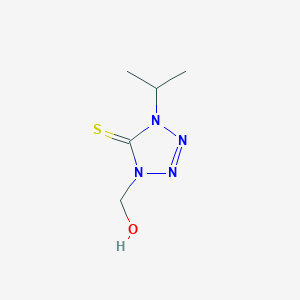 molecular formula C5H10N4OS B064056 1-(Hydroxymethyl)-4-propan-2-yltetrazole-5-thione CAS No. 173375-97-8