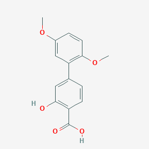 molecular formula C15H14O5 B6405608 4-(2,5-Dimethoxyphenyl)-2-hydroxybenzoic acid, 95% CAS No. 1261980-59-9