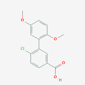 molecular formula C15H13ClO4 B6405617 4-Chloro-3-(2,5-dimethoxyphenyl)benzoic acid, 95% CAS No. 1261932-83-5