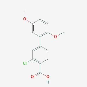 molecular formula C15H13ClO4 B6405626 2-Chloro-4-(2,5-dimethoxyphenyl)benzoic acid, 95% CAS No. 1261925-56-7