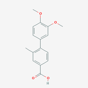 molecular formula C16H16O4 B6405635 4-(3,4-Dimethoxyphenyl)-3-methylbenzoic acid, 95% CAS No. 925908-91-4