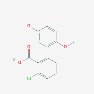 molecular formula C15H13ClO4 B6405642 6-Chloro-2-(2,5-dimethoxyphenyl)benzoic acid, 95% CAS No. 1262006-52-9