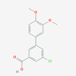 molecular formula C15H13ClO4 B6405680 5-Chloro-3-(3,4-dimethoxyphenyl)benzoic acid, 95% CAS No. 1261970-96-0