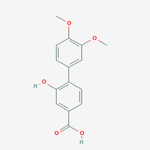 molecular formula C15H14O5 B6405693 4-(3,4-Dimethoxyphenyl)-3-hydroxybenzoic acid, 95% CAS No. 1261969-84-9