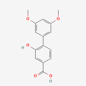 molecular formula C15H14O5 B6405755 4-(3,5-Dimethoxyphenyl)-3-hydroxybenzoic acid, 95% CAS No. 1261955-43-4